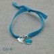 Bracelet religieux colombe en nacre et médaille vierge turquoise sur lien elastique 