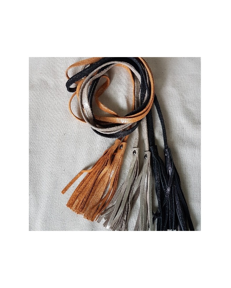 Ceinture cuir irisé fine à nouer