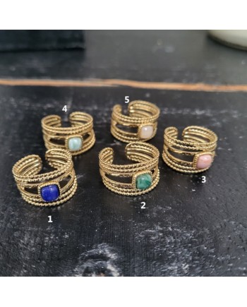 Bagues pierre naturelle et acier inoxydable