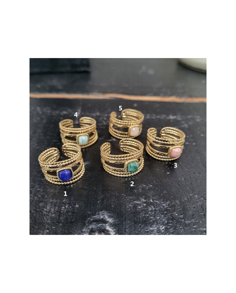 Bagues pierre naturelle et acier inoxydable