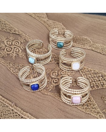 Bagues pierre naturelle et acier inoxydable