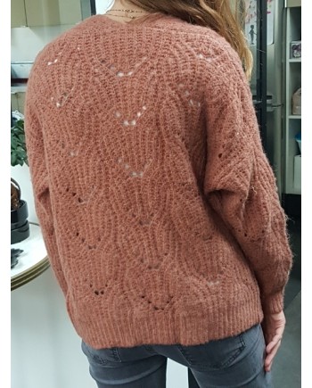 Gilet ouvert maille ajourée