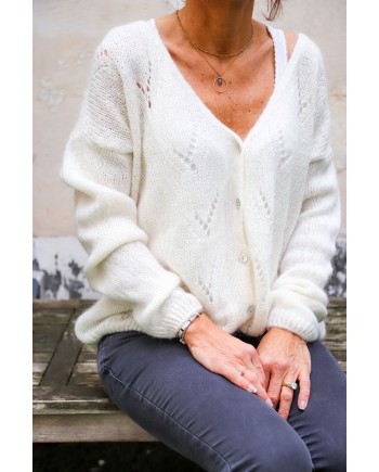 Gilet boutoné mohair