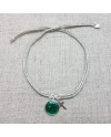 Bracelet lien argenté croix et médaille