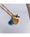 Collier religieux, chaîne plaqué Or et breloques