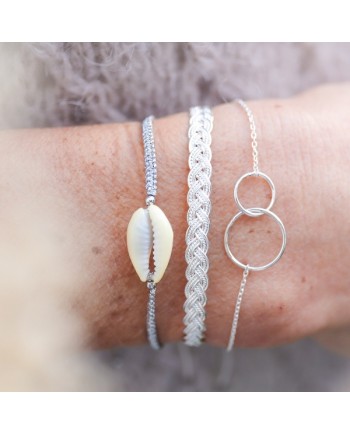 Bracelet caurie lien coulissant