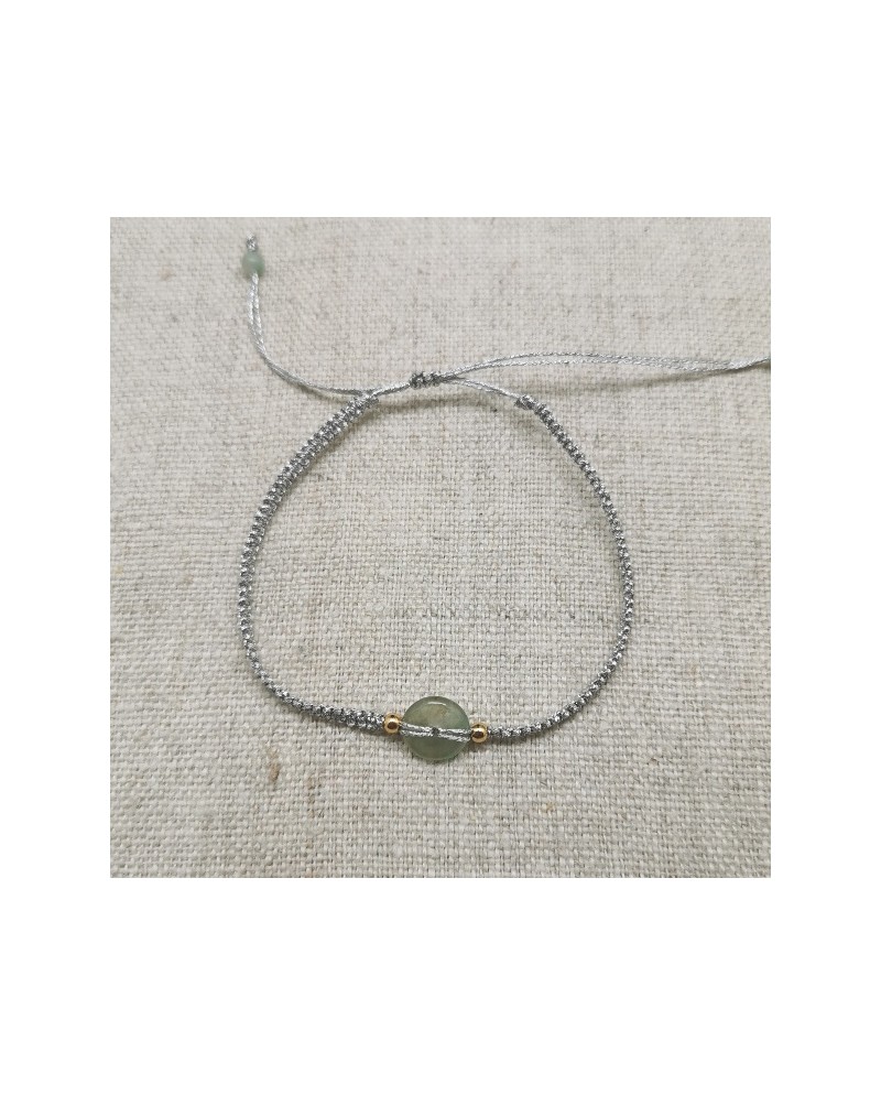 Bracelet perle naturelle ronde lien coulissant