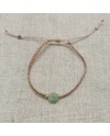 Bracelet perle naturelle ronde lien coulissant