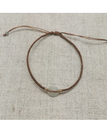 Bracelet perle naturelle ronde lien coulissant