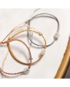 Bracelet perle naturelle ronde lien coulissant