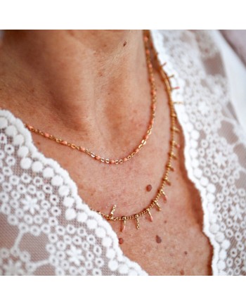 Collier chaîne plaqué Or et mini gouttes