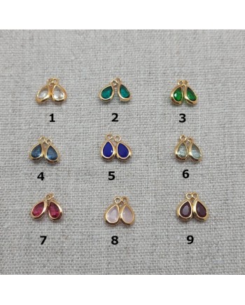 Boucles d'oreilles double tige et pierre sertie