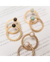 Boucles d'oreilles anneau et pierre sertie