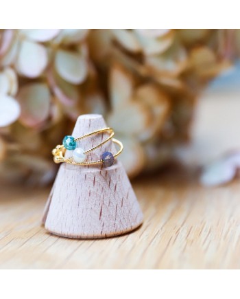 Bague fine et perles plaqué Or