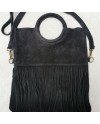 sac à franges anse ronde en cuir