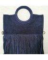 sac à franges anse ronde en cuir