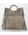 sac à franges anse ronde en cuir