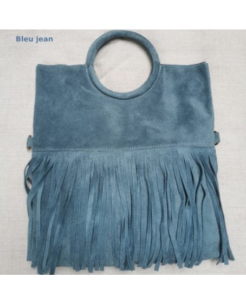 sac à franges anse ronde en cuir