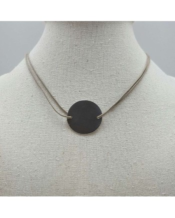 collier médaille 25mm sur lien coton