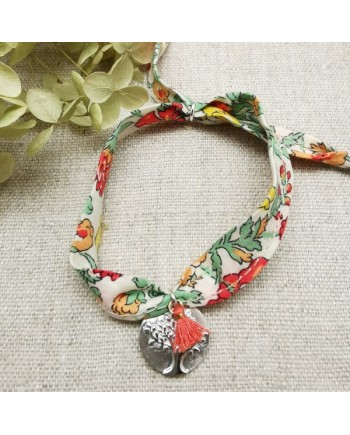 Bracelet médaille colombe ou arbre sur liberty