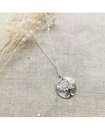 Collier médaille colombe ou arbre
