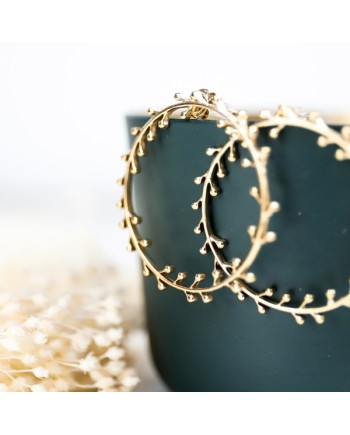 Boucles d'oreilles feuillage ou perle