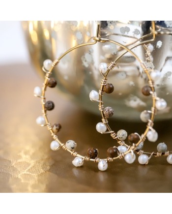 Boucles d'oreilles feuillage ou perle