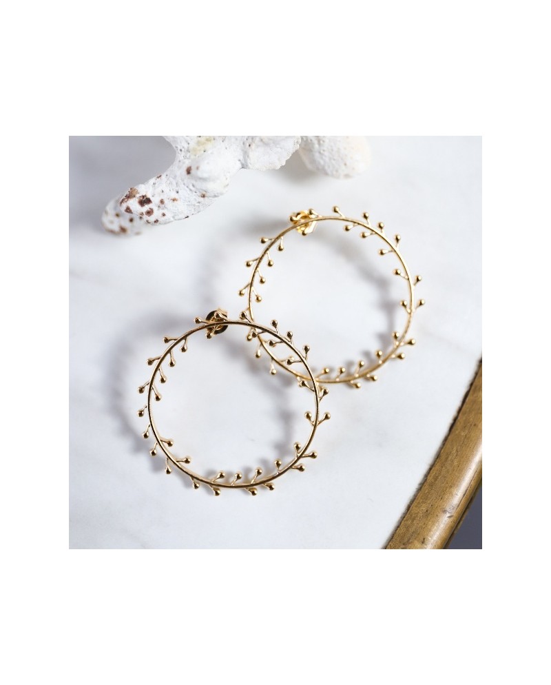 Boucles d'oreilles feuillage ou perle