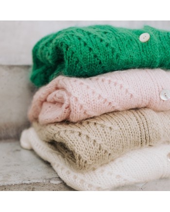 Gilet boutonné mohair ajouré