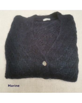 Gilet boutonné mohair ajouré