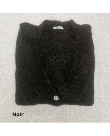 Gilet boutonné mohair ajouré