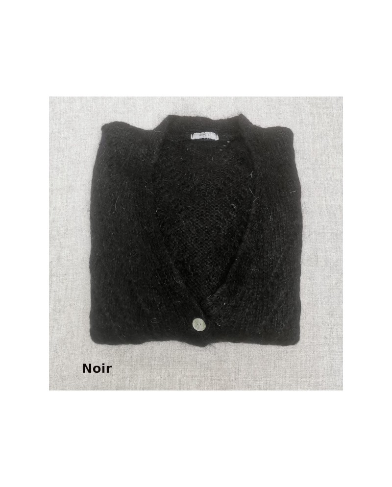 Gilet boutonné mohair ajouré
