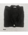 Gilet boutonné mohair ajouré