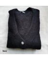 Gilet boutonné mohair sans manche ajouré