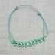 Bracelet epi émaillé turquoise sur lien coton ajustable