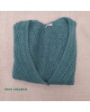 Gilet boutonné mohair sans manche ajouré