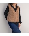 Gilet boutonné mohair sans manche ajouré