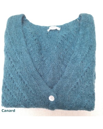 Gilet boutonné mohair sans manche ajouré