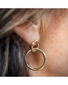Boucles d'oreilles double anneau plaqué Or