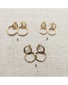 Boucles d'oreilles double anneau plaqué Or