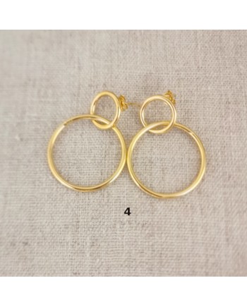 Boucles d'oreilles double anneau plaqué Or