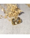 Bague doré feuillage mate