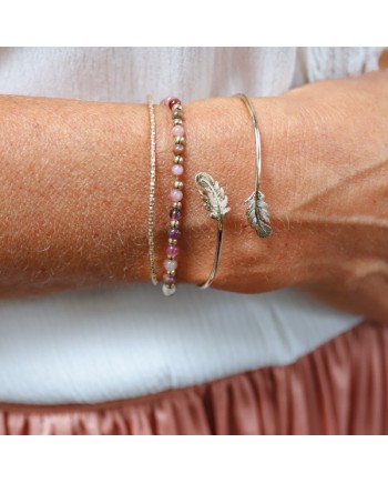 Bracelet perles en pierre et doré