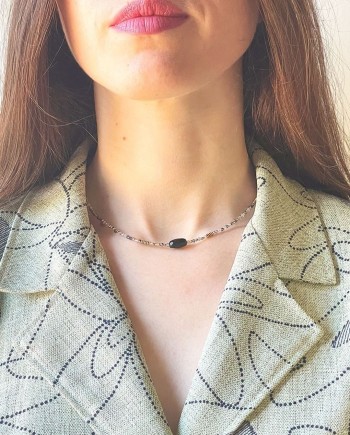 Collier fin et perles naturelles