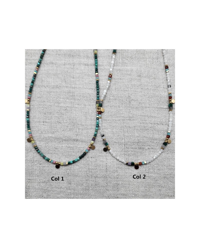 Collier fin et perles naturelles