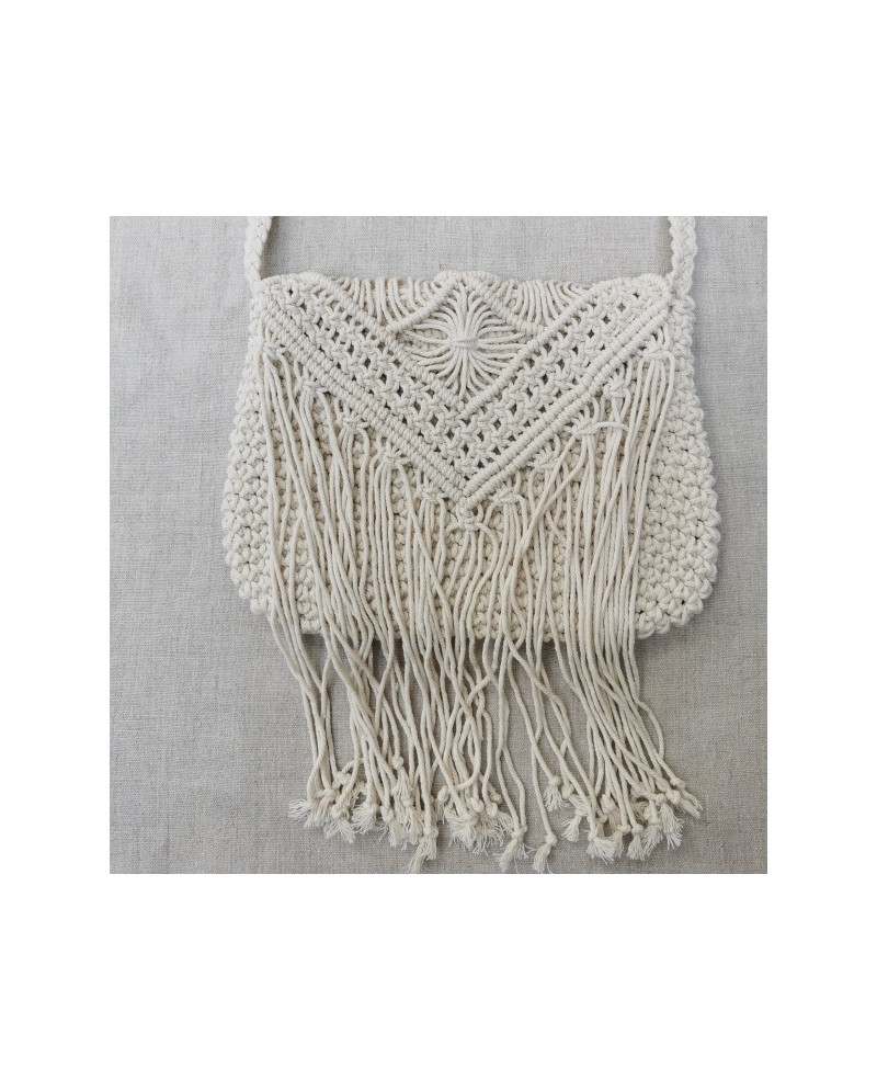 Sac fil coton macramé