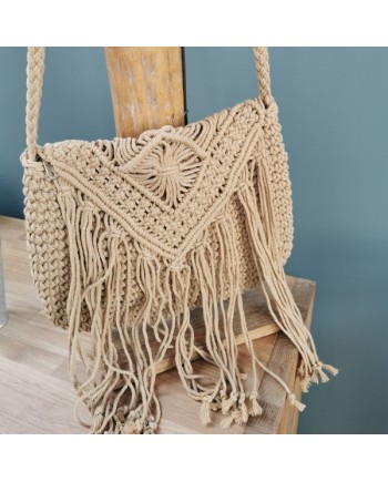 Sac fil coton macramé