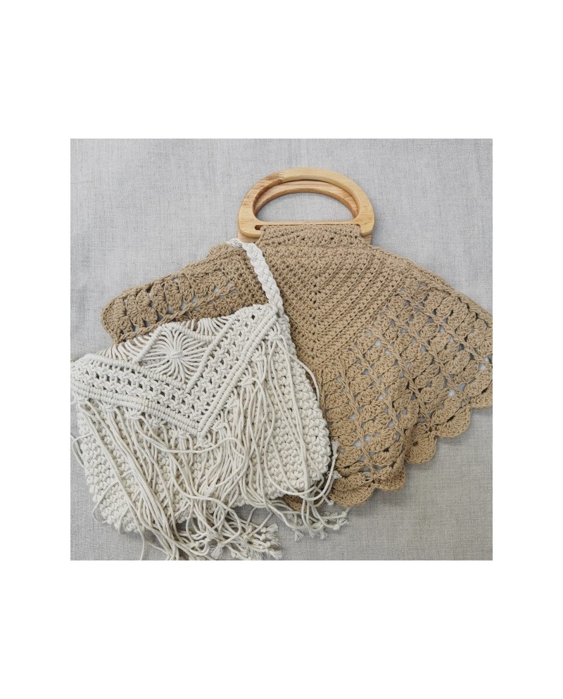 Sac fil coton macramé