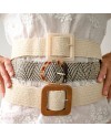 Ceinture tressée paille élastique