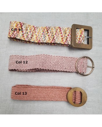 Ceinture tressée paille élastique